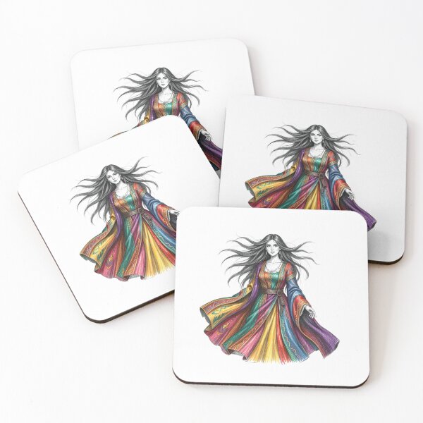 Item preview, A Woman with Flowing Hair and Vibrant Robes designed and sold by Soulstar Designs.