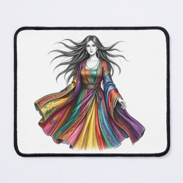 Item preview, A Woman with Flowing Hair and Vibrant Robes designed and sold by Soulstar Designs.