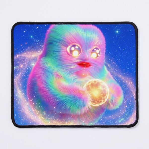 Item preview, Fluffy Cosmic Creature Holding Golden Orb designed and sold by maboroshilab.