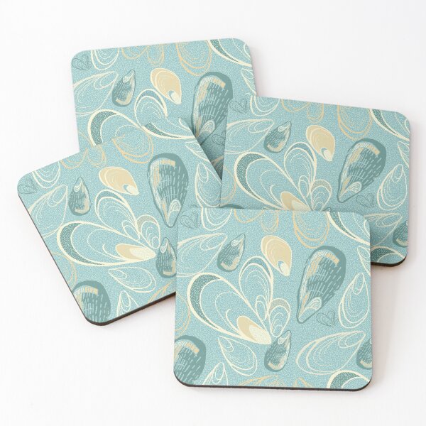Item preview, Maximalist Mussels in deep duck egg designed and sold by LisaLeQuelenec.