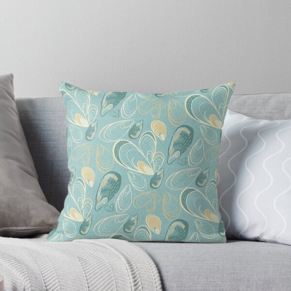 Item preview, Maximalist Mussels in deep duck egg designed and sold by LisaLeQuelenec.