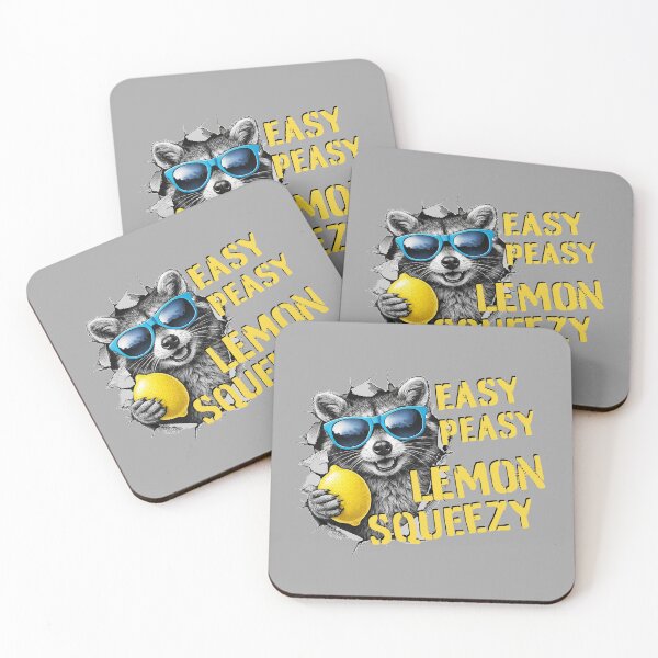 Item preview, Easy Peasy Lemon Squeezy Raccoon Mixed Media designed and sold by CreareAT.