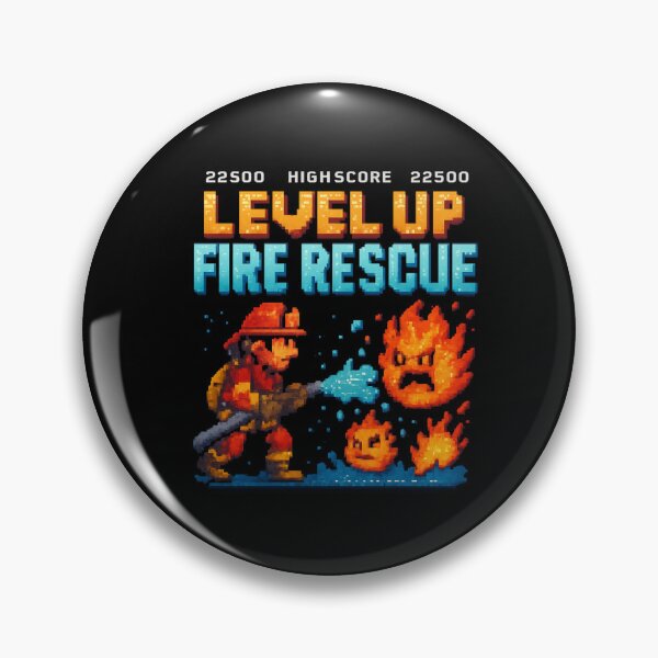Item preview, LEVEL UP FIRE RESCUE - Retro Pixel Arcade Firefighter Design designed and sold by MKreative Studio.