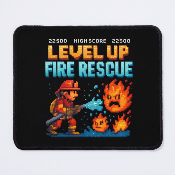 Item preview, LEVEL UP FIRE RESCUE - Retro Pixel Arcade Firefighter Design designed and sold by MKreative Studio.