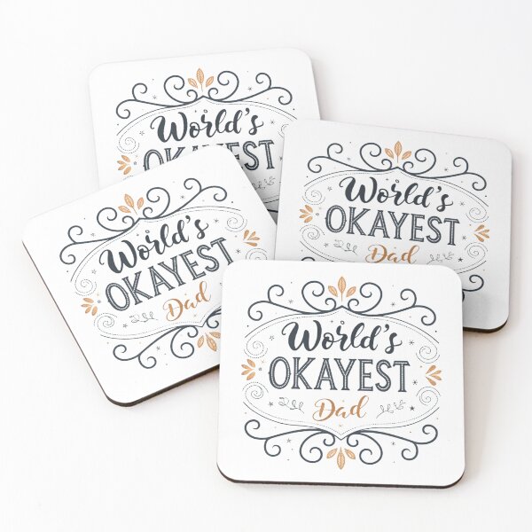 Item preview, World’s Okayest Dad – Decorative Vintage Typography Clipart designed and sold by Erik Visnievskij.