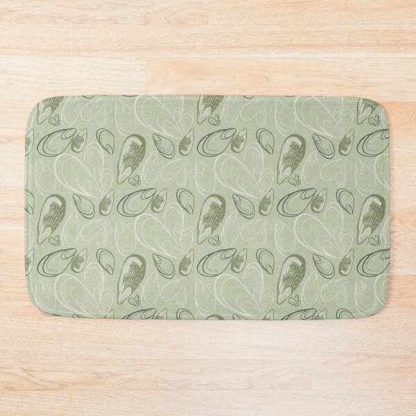 Item preview, Maximalist Mussels in soft sea sage green designed and sold by LisaLeQuelenec.