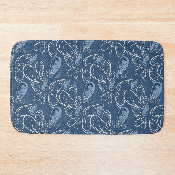 Item preview, Maximalist Mussels in navy blue designed and sold by LisaLeQuelenec.