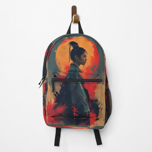 Item preview, Rising Sun Geisha Japanese Ink Silhouette Art designed and sold by Neer arts.