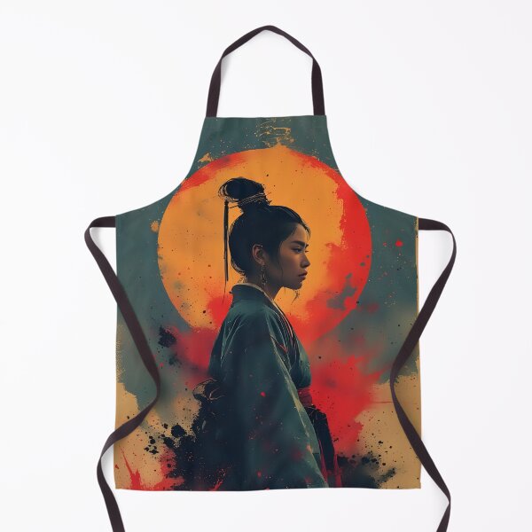 Item preview, Rising Sun Geisha Japanese Ink Silhouette Art designed and sold by Neer arts.