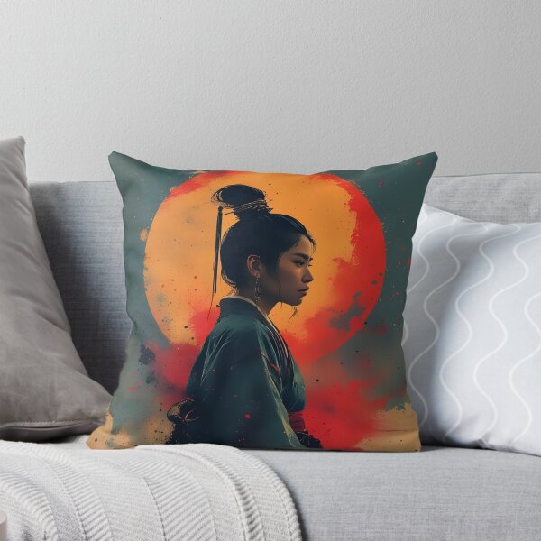 Item preview, Rising Sun Geisha Japanese Ink Silhouette Art designed and sold by Neer arts.
