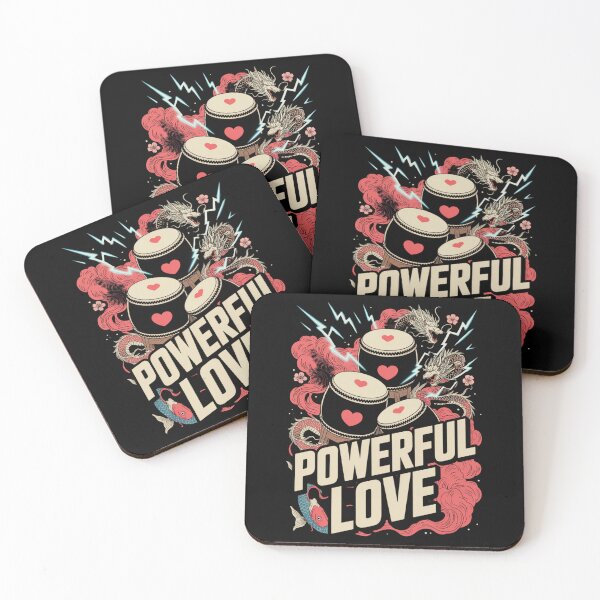 Item preview, Powerful Love - Japanese Taiko Drums Dragons Koi Valentine Hearts designed and sold by DarylWelsh2024.