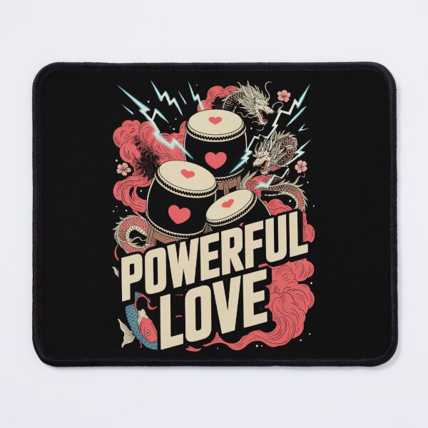 Item preview, Powerful Love - Japanese Taiko Drums Dragons Koi Valentine Hearts designed and sold by DarylWelsh2024.