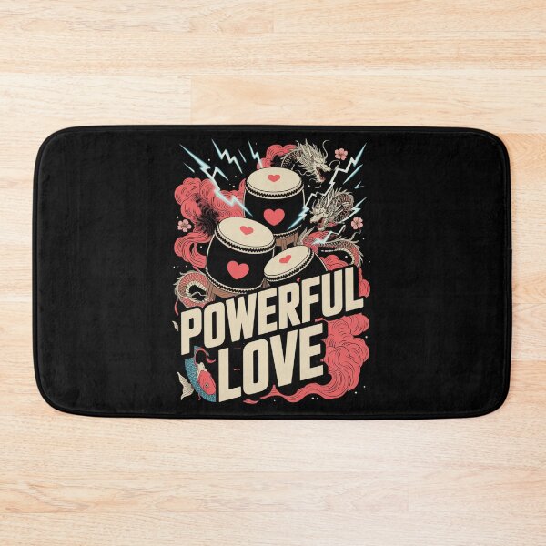 Item preview, Powerful Love - Japanese Taiko Drums Dragons Koi Valentine Hearts designed and sold by DarylWelsh2024.