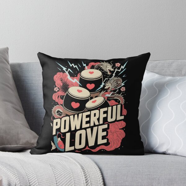 Item preview, Powerful Love - Japanese Taiko Drums Dragons Koi Valentine Hearts designed and sold by DarylWelsh2024.