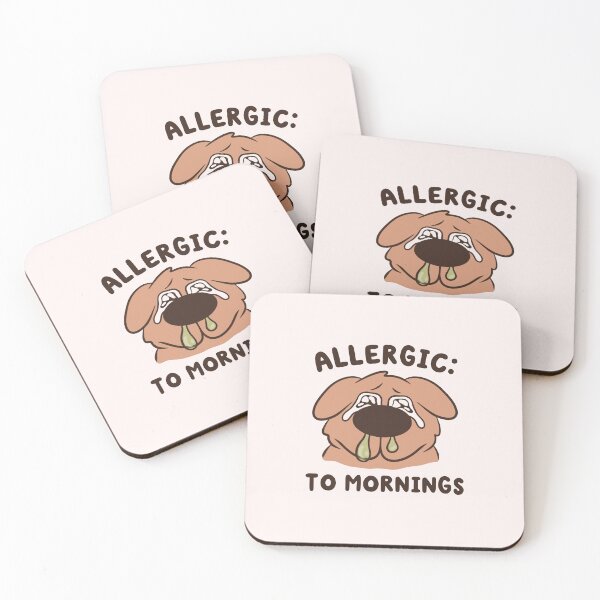 Item preview, allergic to mornings dog meme designed and sold by kaybowzie.