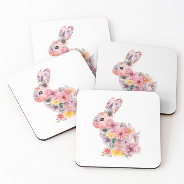 Item preview, A Pretty Rabbit Covered in Pastel Coloured Flowers designed and sold by Soulstar Designs.