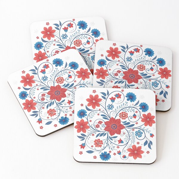 Item preview, Red and Blue Flowers – Elegant Floral Clipart designed and sold by Erik Visnievskij.