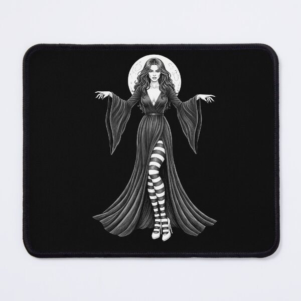 Item preview, Gothic Witch Woman Black Dress Full Moon designed and sold by Shoot-The-Moon.