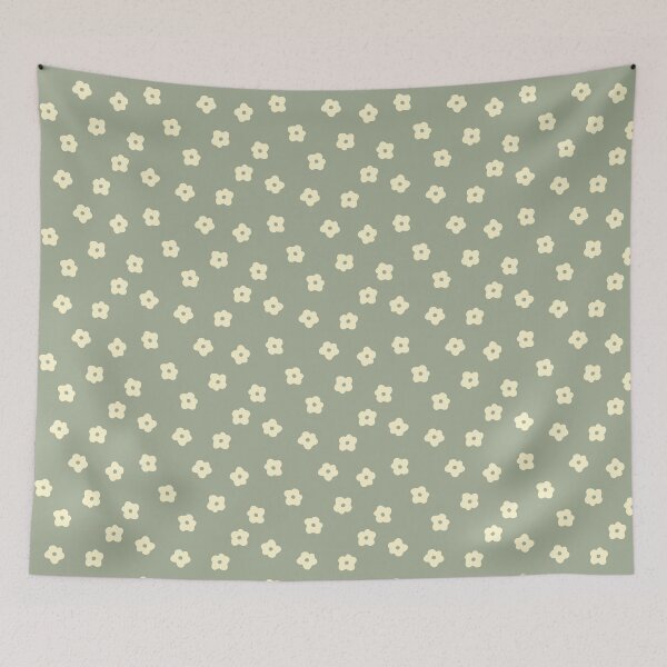 Item preview, Sage Green Minimalist Floral Ditsy Cottagecore Pattern, Cute Flowers designed and sold by CharmedVille.