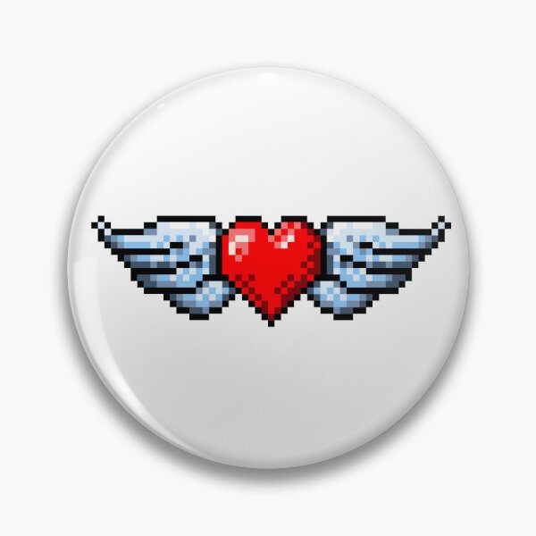 Item preview, Retro Pixel Art Red Winged Heart designed and sold by OneToTee.