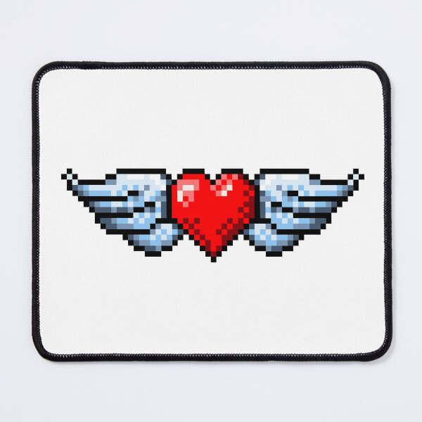 Item preview, Retro Pixel Art Red Winged Heart designed and sold by OneToTee.
