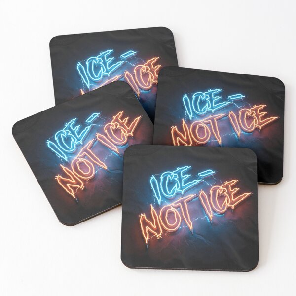 Item preview, Ice - not ice, neon caption, blue, red, orange, black, text designed and sold by wizard-work.