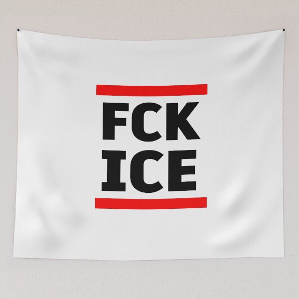 Item preview, FCK ICE Protest Graphic – Bold Red & Black Minimal Typography Activist Design designed and sold by BrainBubbleArt.