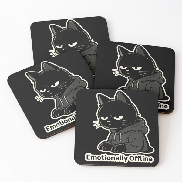Item preview, Emotionally Offline Introvert Cat designed and sold by Modern Badge.