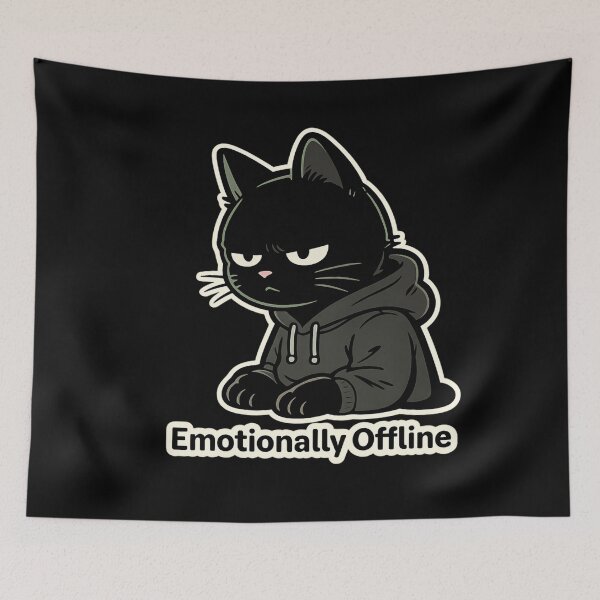 Item preview, Emotionally Offline Introvert Cat designed and sold by Modern Badge.