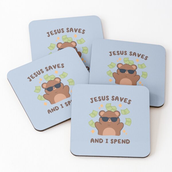 Item preview, jesus saves i spend kawaii bear designed and sold by kaybowzie.