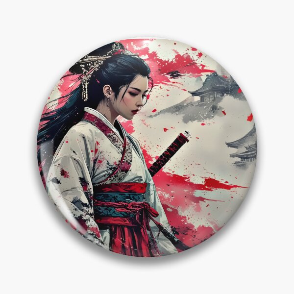 Item preview, White Kimono Samurai Red Splash Japanese Art designed and sold by Neer arts.