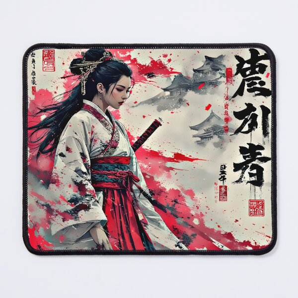 Item preview, White Kimono Samurai Red Splash Japanese Art designed and sold by Neer arts.
