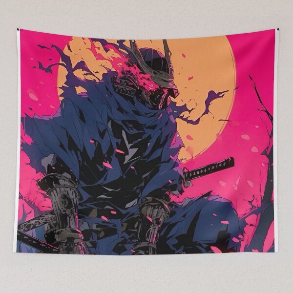 Item preview, Neon Oni Samurai | Dark Cyberpunk Japanese Warrior Art designed and sold by Dyan4.