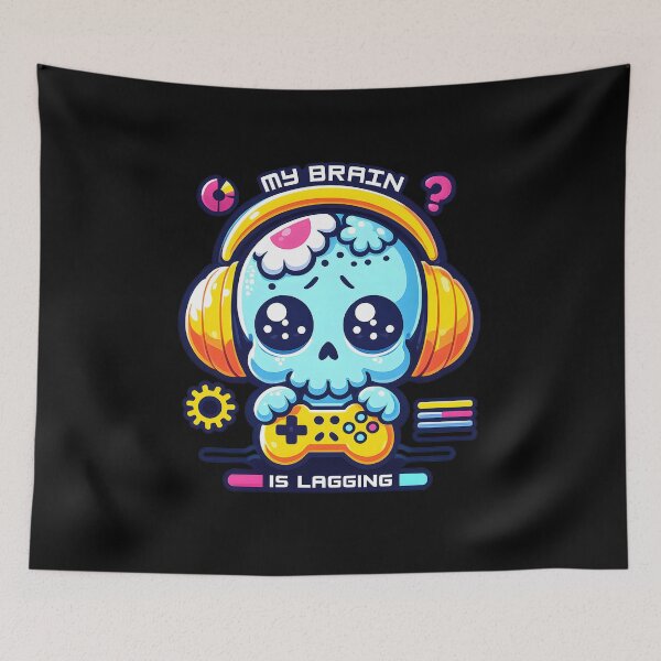 Item preview, My Brain Is Lagging – Funny Gamer Skull Design designed and sold by laggy-soul-0.