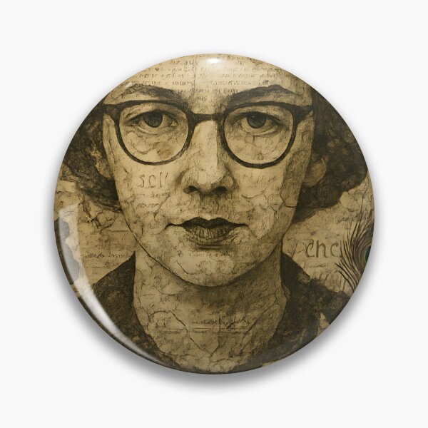 Item preview, Flannery O'Connor Southern Gothic Collage – Abstract Writer Portrait with Peacocks, Bible Pages, and Rusty Tin designed and sold by Cosmopolis.