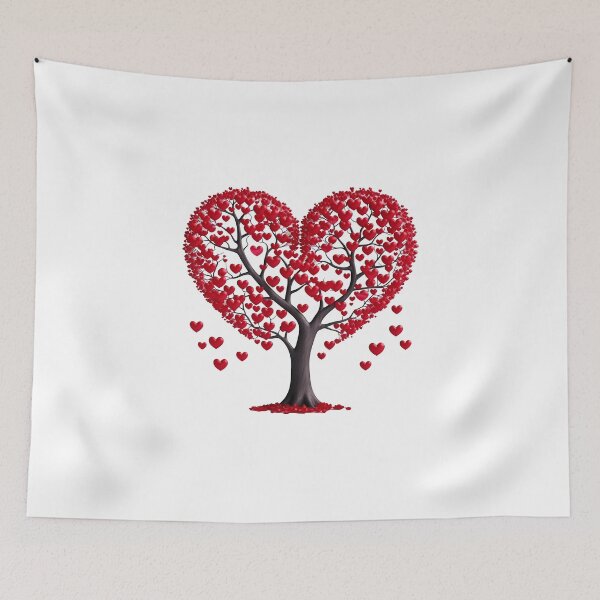 Item preview, Red Heart Blossom Tree Saint Valentine's Day - Romantic Intense Love Tree Art Print designed and sold by DesignArtist.ia.