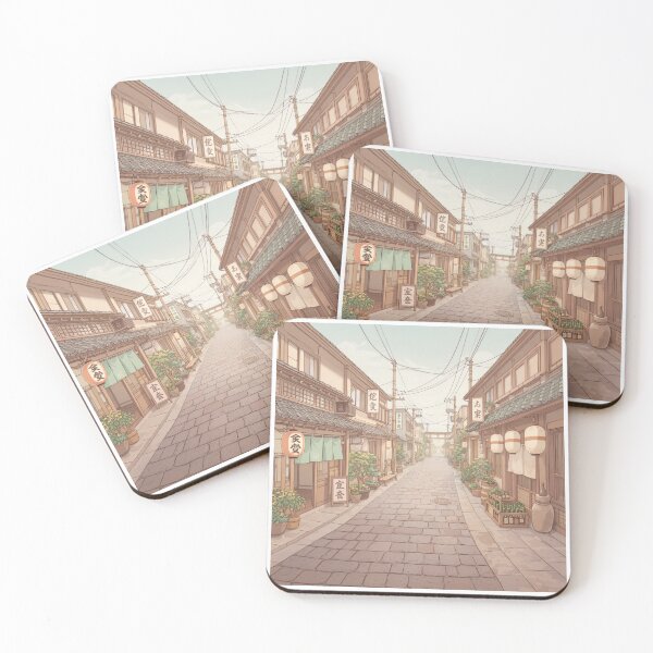 Item preview, Japanese old town street aesthetic pastel torii gate, Lofi Anime Street designed and sold by CharmedVille.