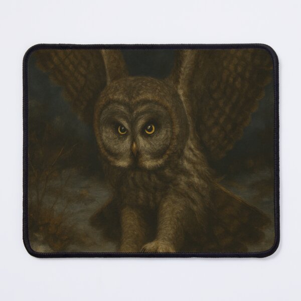 Item preview, Silent Night Hunter – Great Horned Owl Oil Painting designed and sold by VandVArt.