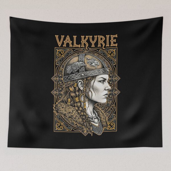 Item preview, Valkyrie Viking Woman Strong Female Norse Warrior Raven designed and sold by GrandeDuc.
