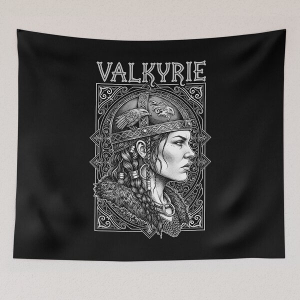 Item preview, Valkyrie Viking Woman Strong Female Norse Warrior Raven designed and sold by GrandeDuc.
