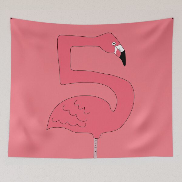 Item preview, Pink Flamingo for a child's 5th birthday, 5 Today designed and sold by Sheridanlongdog.