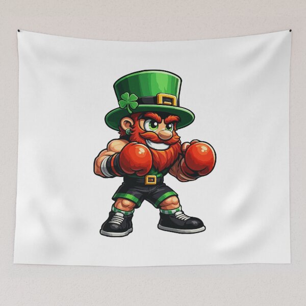 Item preview, Irish Boxing Leprechaun – Fighting St. Patrick’s Day Boxer Mascot Illustration designed and sold by BrainBubbleArt.