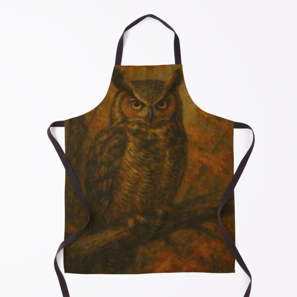 Item preview, Autumn Sentinel – Great Horned Owl Oil Painting designed and sold by VandVArt.