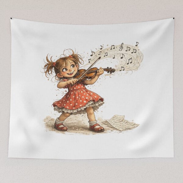 Item preview, Funny Little Violinist Girl designed and sold by SpicyWind.