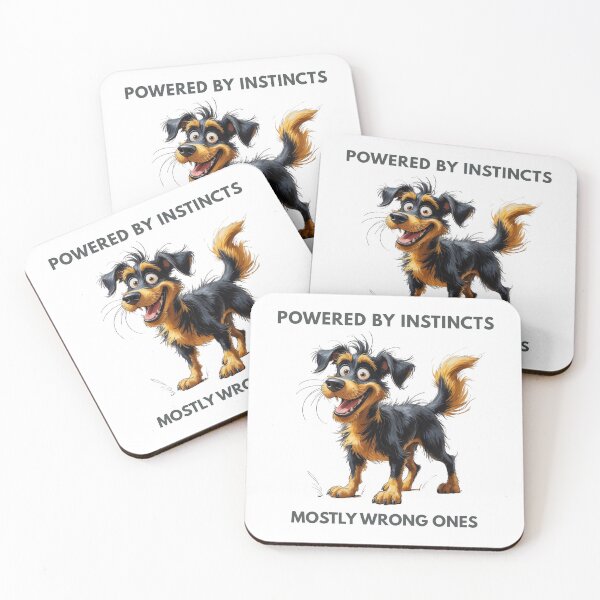 Item preview, Powered by Instincts – Scruffy Dog Illustration designed and sold by PAPIRO SIGLO XXI.