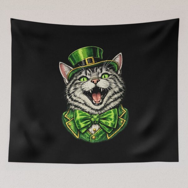 Item preview, Lucky Leprechaun Cat – Cute St Patrick’s Day Kitty with Shamrock Bow Tie | Funny Irish Cat Shirt Design designed and sold by BrainBubbleArt.