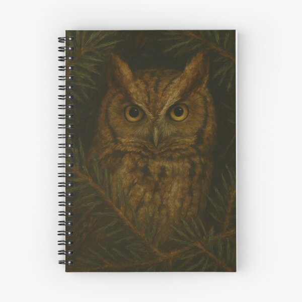 Item preview, Forest Watcher – Screech Owl Oil Painting designed and sold by VandVArt.