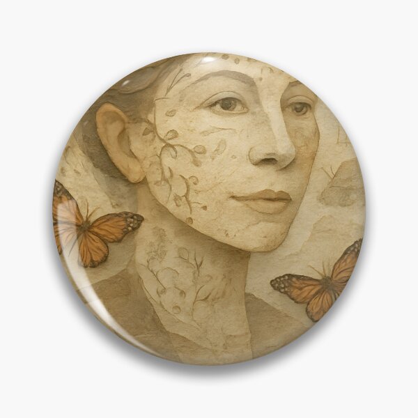Item preview, Isabel Allende Abstract Collage Portrait – Magical Realism Art with Vines, Butterflies & Copper Leaf designed and sold by Cosmopolis.