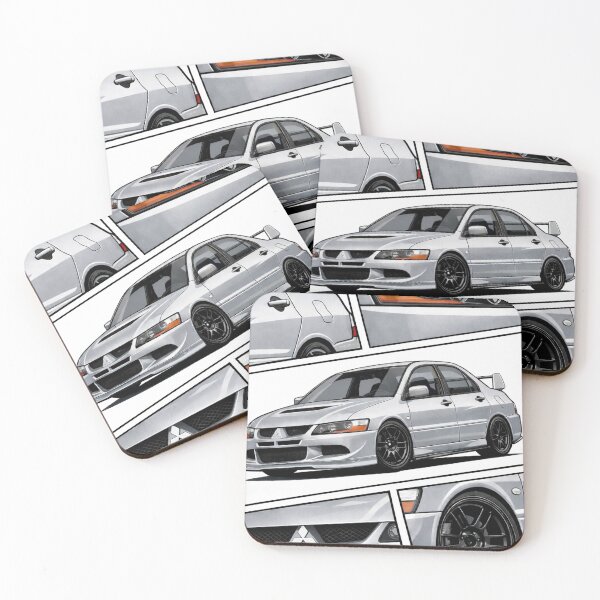 Item preview, Mitsubishi Evolution 8 Apex Silver Poster with Enkei RPF1 designed and sold by TheMitsuGuy.