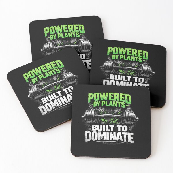 Item preview, Powered By Plants – Built To Dominate | Vegan Gym Motivation Shirt designed and sold by VibeOffline Studio.